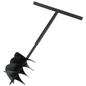 vidaXL Tarière avec poignée 250 mm Acier Noir