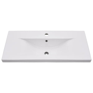 Einbauwaschbecken 81x39,5x18,5 cm Keramik Weiß