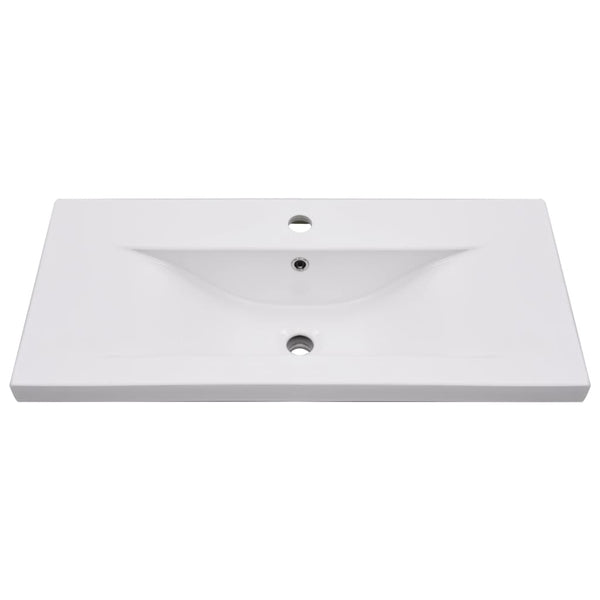 Einbauwaschbecken 81x39,5x18,5 cm Keramik Weiß