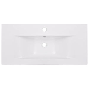 Einbauwaschbecken 81x39,5x18,5 cm Keramik Weiß