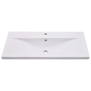 Einbauwaschbecken 91x39,5x18,5 cm Keramik Weiß
