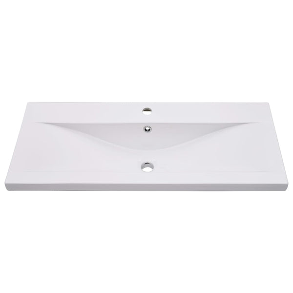 Einbauwaschbecken 91x39,5x18,5 cm Keramik Weiß