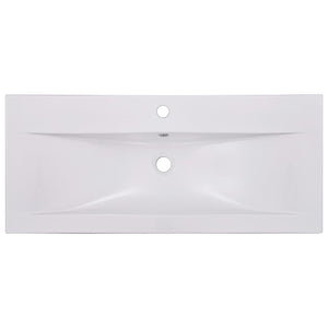 Einbauwaschbecken 91x39,5x18,5 cm Keramik Weiß