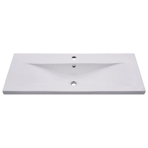 Einbauwaschbecken 101x39,5x18,5 cm Keramik Weiß