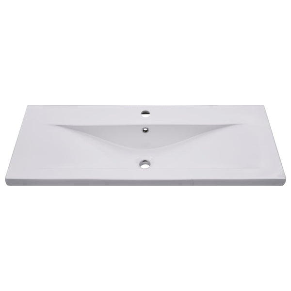 Einbauwaschbecken 101x39,5x18,5 cm Keramik Weiß