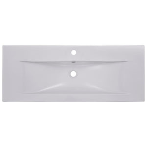Einbauwaschbecken 101x39,5x18,5 cm Keramik Weiß