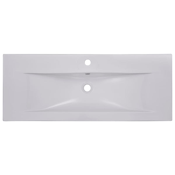 Einbauwaschbecken 101x39,5x18,5 cm Keramik Weiß