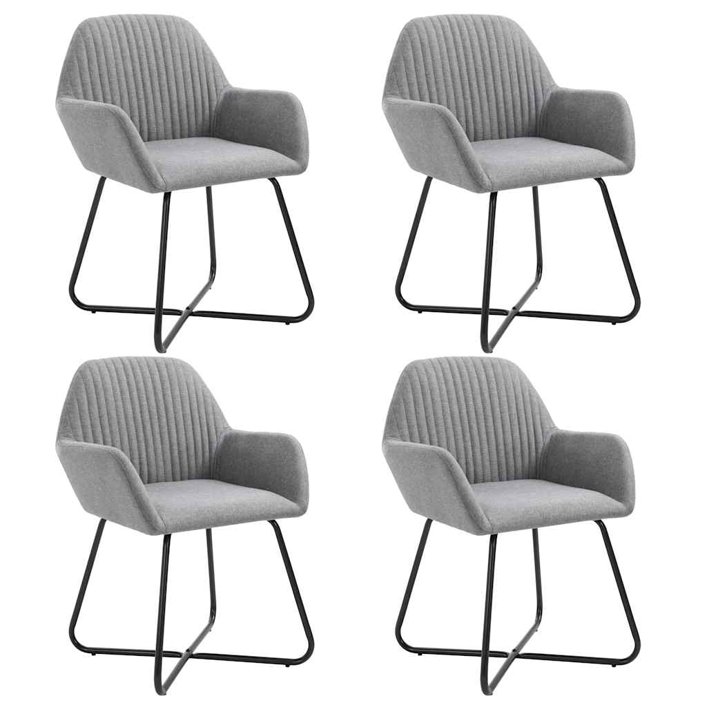 vidaXL Dining Chairs 4 pcs. Light Grey Fabric