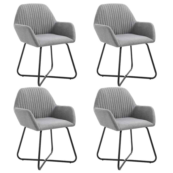 vidaXL Dining Chairs 4 pcs. Light Grey Fabric