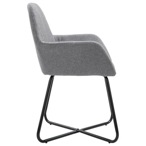 vidaXL Dining Chairs 4 pcs. Light Grey Fabric