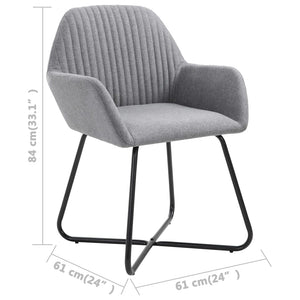 vidaXL Dining Chairs 4 pcs. Light Grey Fabric