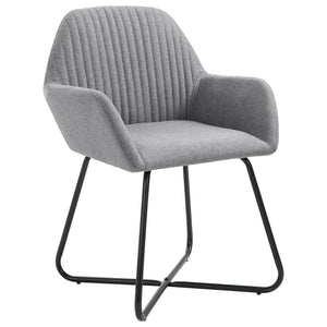 vidaXL Dining Chairs 6 pcs Light Grey Fabric