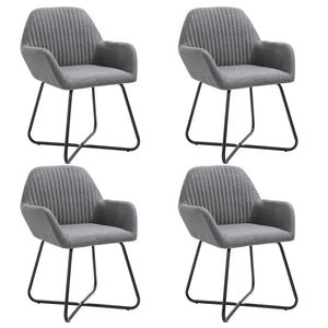 vidaXL Chaises de salle à manger 4 pcs Gris foncé Tissu