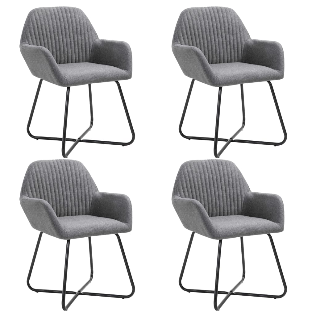 vidaXL Chaises de salle à manger 4 pcs Gris foncé Tissu