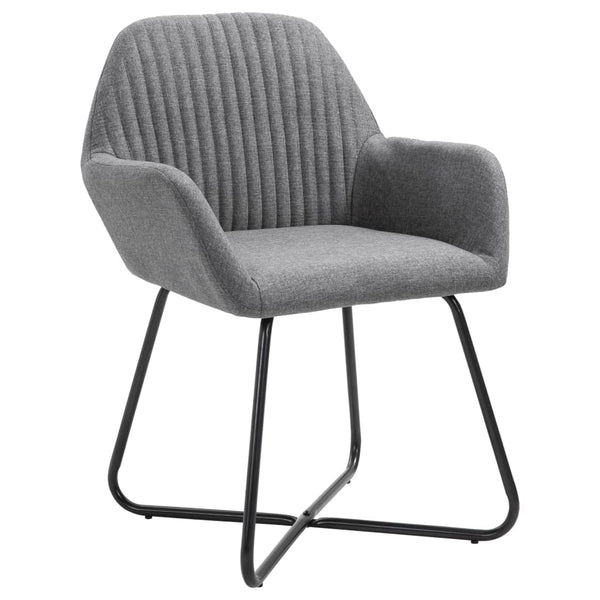 vidaXL Chaises de salle à manger 4 pcs Gris foncé Tissu