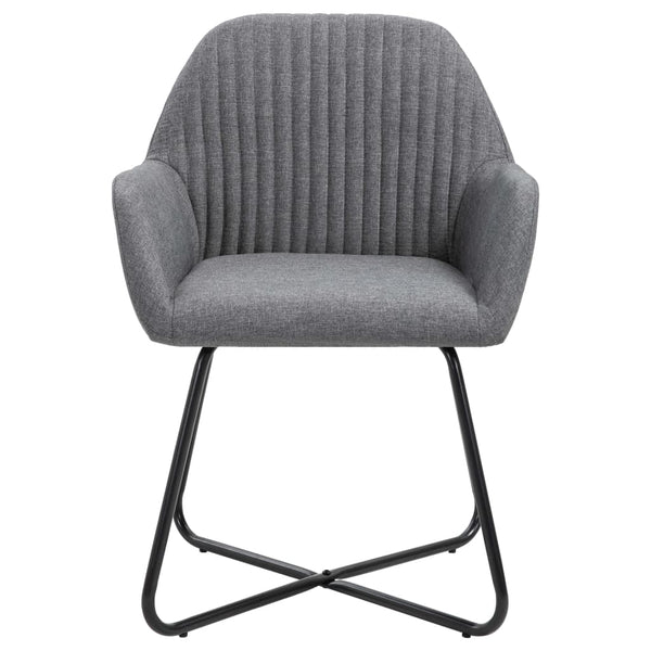 vidaXL Dining Chairs 4 pcs Dark Grey Fabric