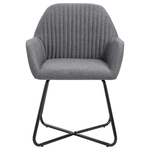 vidaXL Chaises de salle à manger 4 pcs Gris foncé Tissu