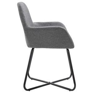 vidaXL Chaises de salle à manger 4 pcs Gris foncé Tissu