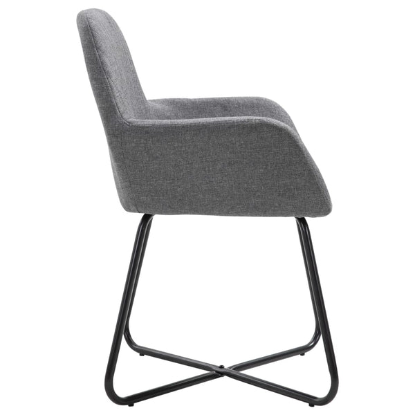 vidaXL Chaises de salle à manger 4 pcs Gris foncé Tissu