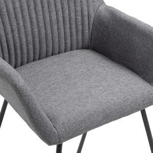 vidaXL Dining Chairs 4 pcs Dark Grey Fabric