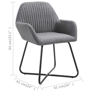 vidaXL Dining Chairs 4 pcs Dark Grey Fabric