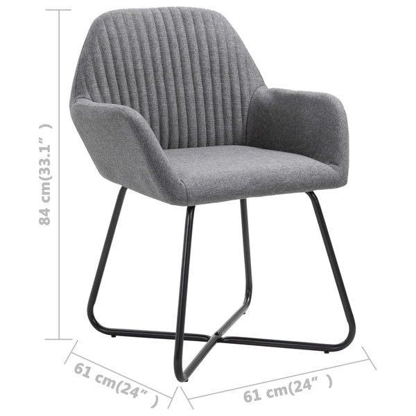 vidaXL Dining Chairs 4 pcs Dark Grey Fabric