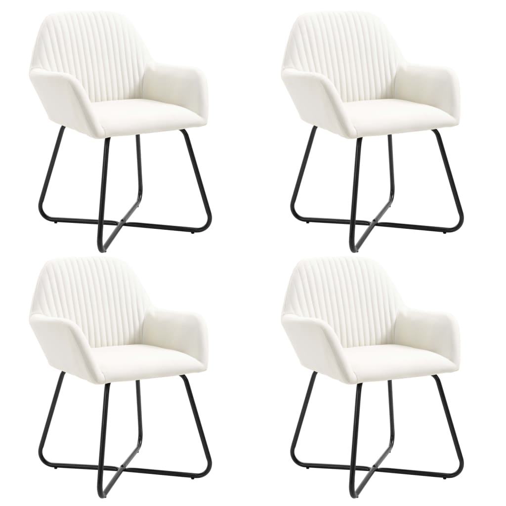 vidaXL Chaises de salle à manger 4 pcs Crème Tissu