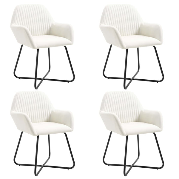 vidaXL Chaises de salle à manger 4 pcs Crème Tissu