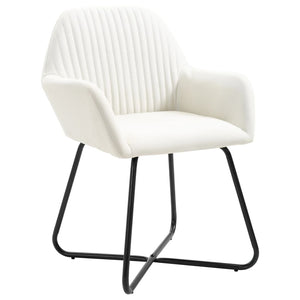 vidaXL Chaises de salle à manger 4 pcs Crème Tissu