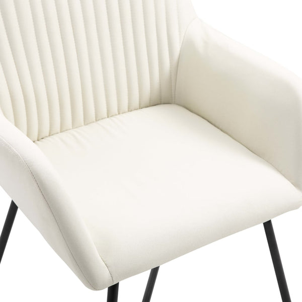 vidaXL Chaises de salle à manger 4 pcs Crème Tissu