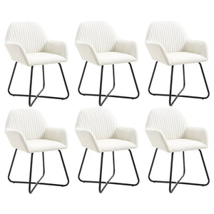 vidaXL Chaises de salle à manger 6 pcs Crème Tissu