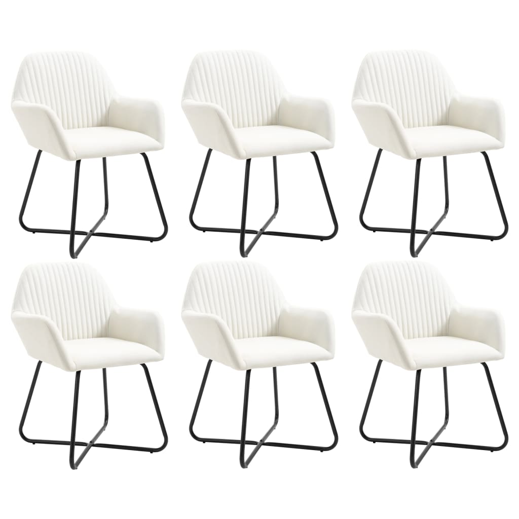vidaXL Chaises de salle à manger 6 pcs Crème Tissu