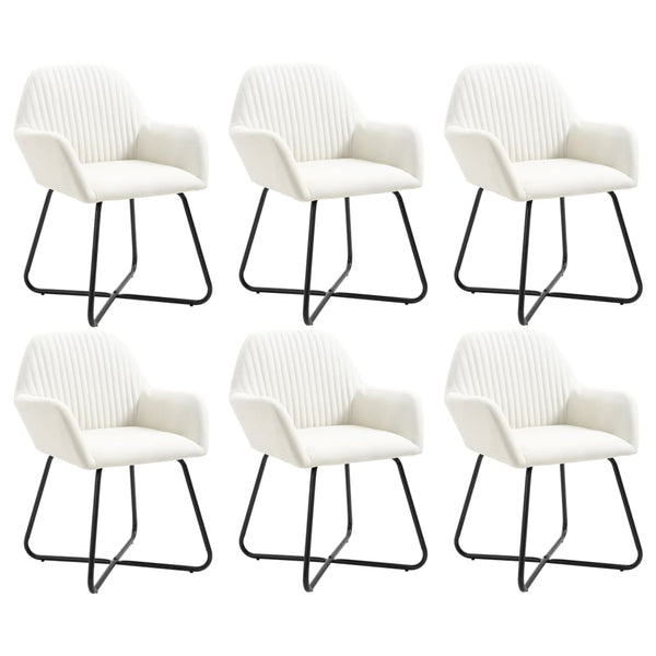 vidaXL Chaises de salle à manger 6 pcs Crème Tissu