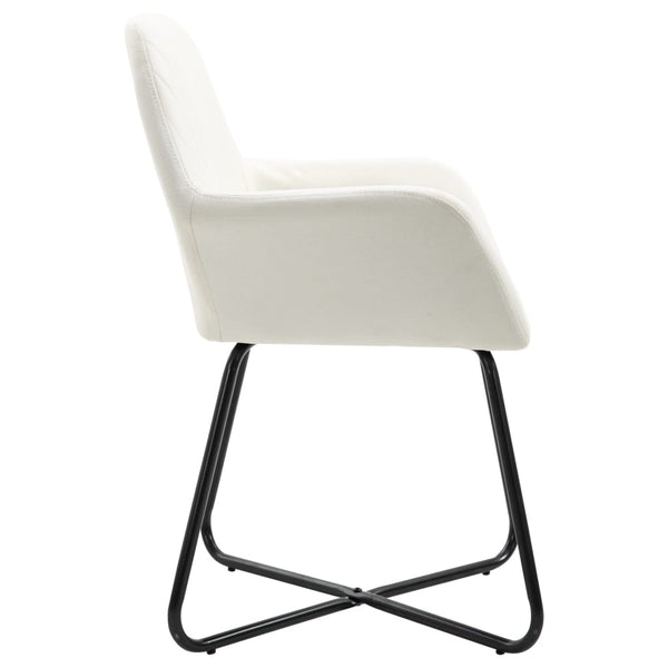 vidaXL Chaises de salle à manger 6 pcs Crème Tissu