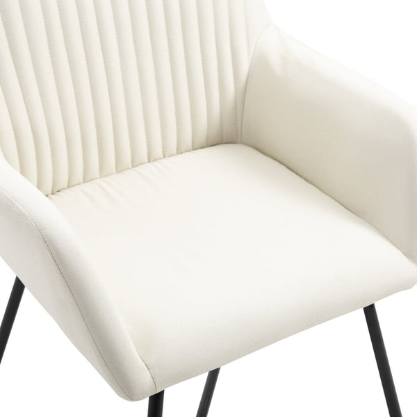 vidaXL Chaises de salle à manger 6 pcs Crème Tissu