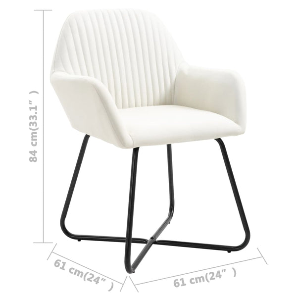 vidaXL Chaises de salle à manger 6 pcs Crème Tissu