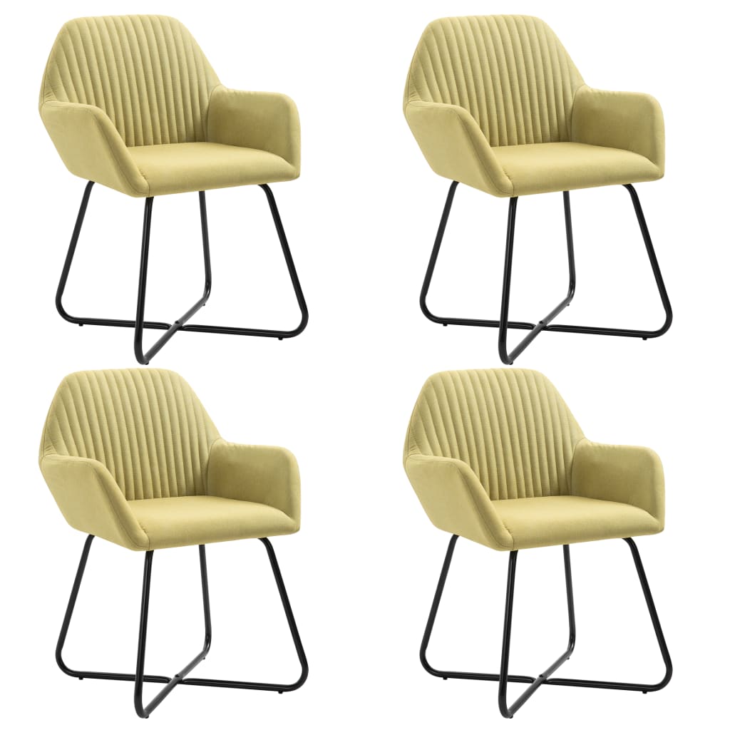 vidaXL Chaises de salle à manger 4 pcs Vert Tissu