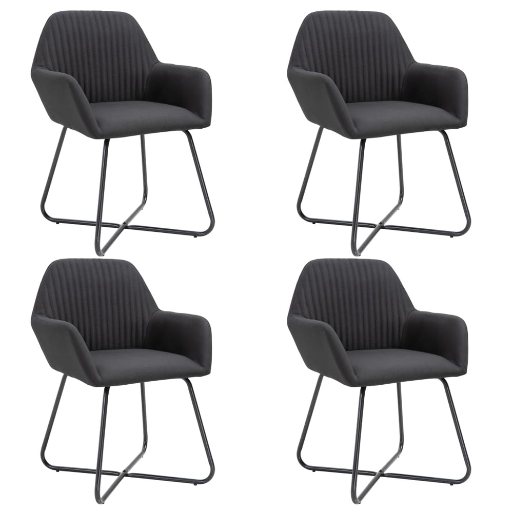 Esszimmerstühle 4 Stk. Schwarz Stoff