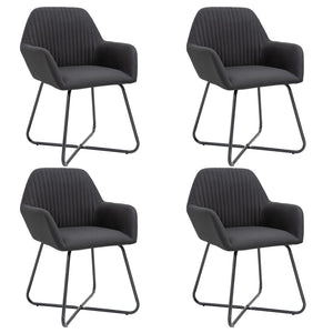 vidaXL Chaises de salle à manger 4 pcs Tissu noir