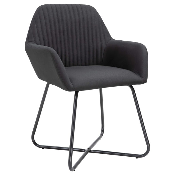 vidaXL Chaises de salle à manger 4 pcs Tissu noir