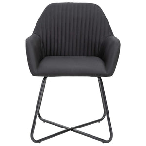 vidaXL Chaises de salle à manger 4 pcs Tissu noir