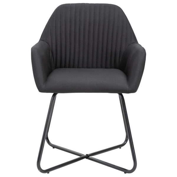 vidaXL Chaises de salle à manger 4 pcs Tissu noir