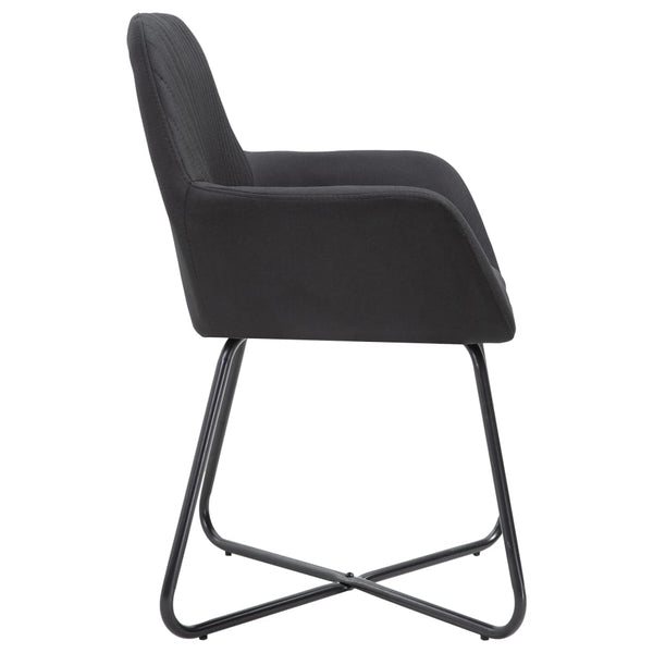 vidaXL Chaises de salle à manger 4 pcs Tissu noir