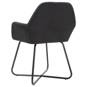 vidaXL Chaises de salle à manger 4 pcs Tissu noir