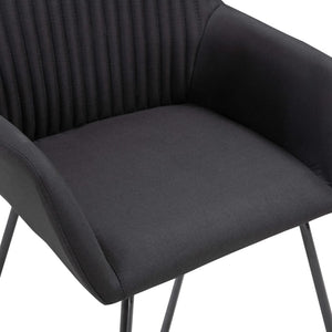 vidaXL Chaises de salle à manger 4 pcs Tissu noir