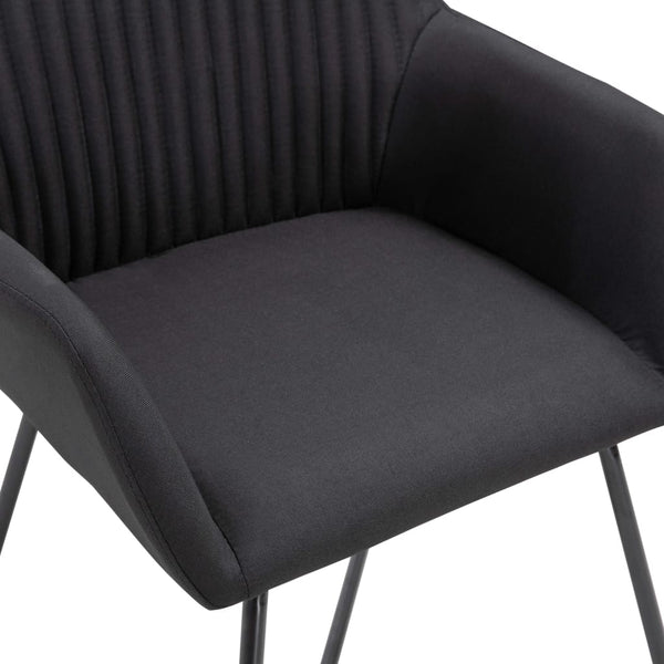 vidaXL Chaises de salle à manger 4 pcs Tissu noir