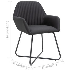 vidaXL Chaises de salle à manger 4 pcs Tissu noir