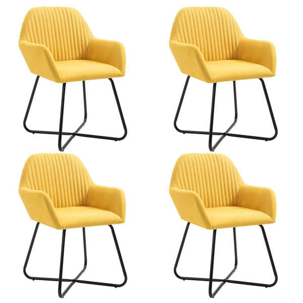 vidaXL Chaises de salle à manger 4 pcs Tissu jaune