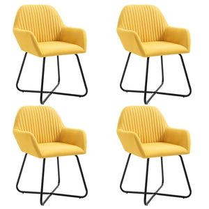 vidaXL Chaises de salle à manger 4 pcs Tissu jaune