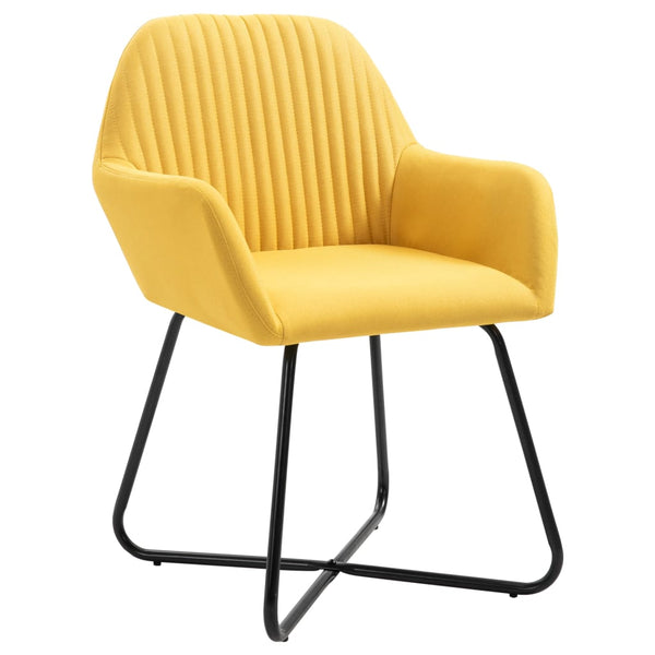 vidaXL Chaises de salle à manger 4 pcs Tissu jaune